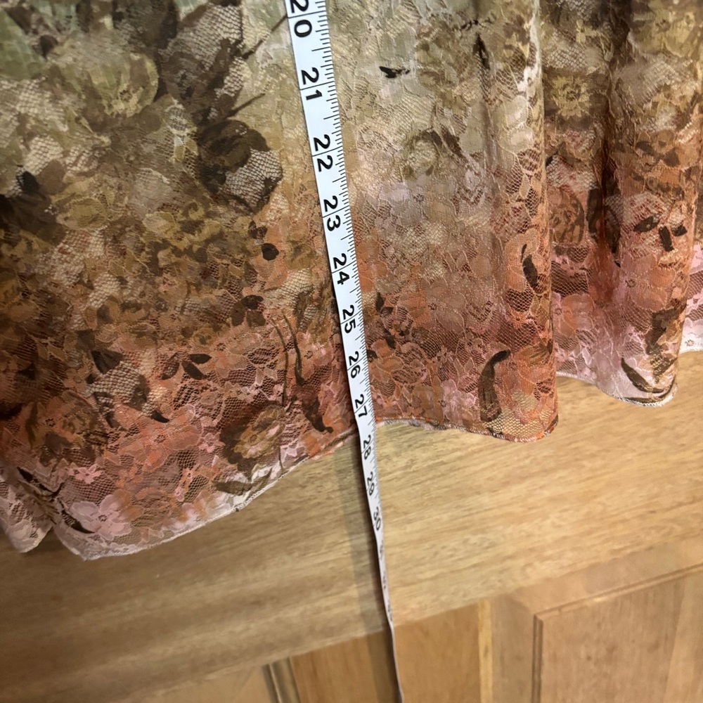 KEREN hart vintage women’s Floral Pink and Cream lace Blouse size XL - Picture 6 of 6